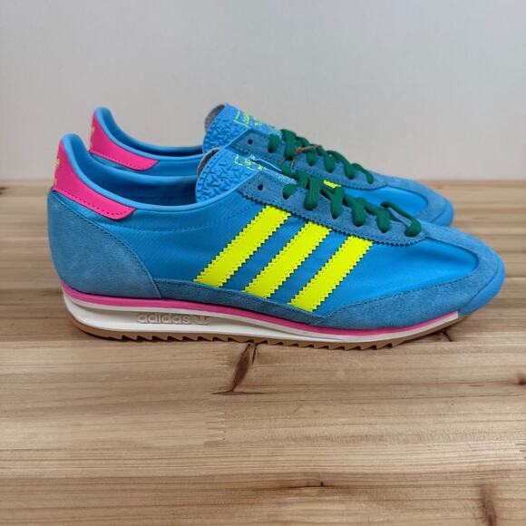 Adidas SL 72 OG casual sneakers Womens 8.5 Sky Rush Solar Blue Pink White - Picture 1 of 9